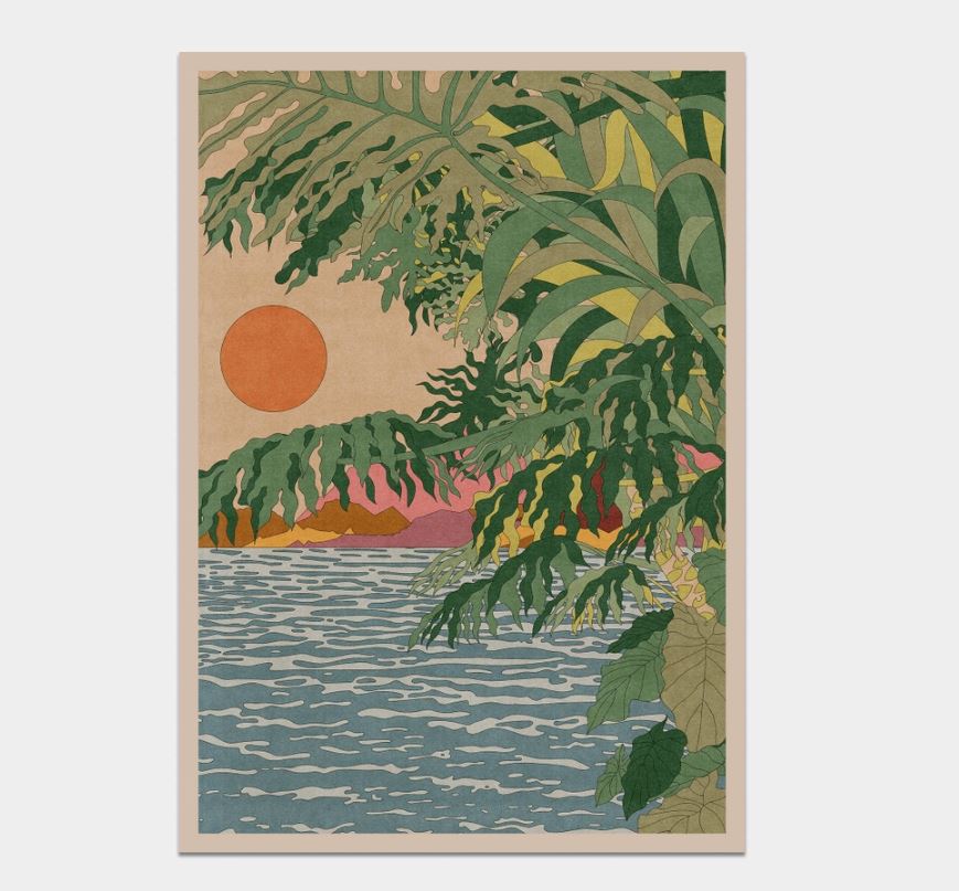 Orange Moon A4 Art Print - OMG Kitty image 1