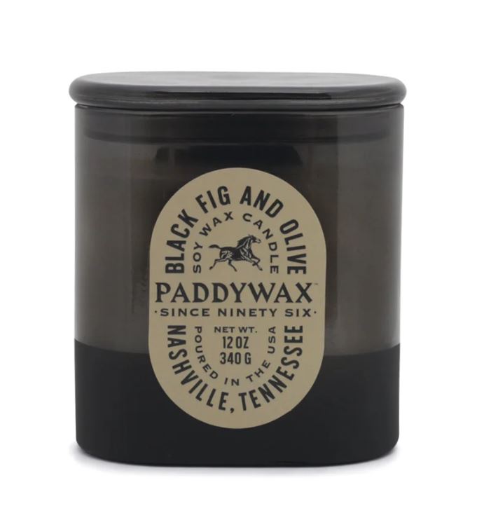 Black Glass 12oz./340g Candle - Black Fig & Olive - Designworks Collective image 1