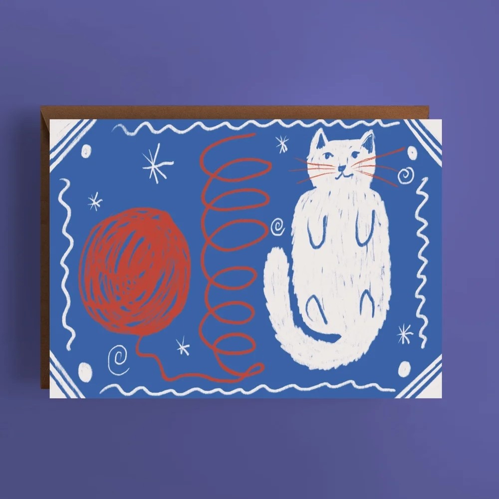Cat & Yarn Card - Sophie Colette image 1
