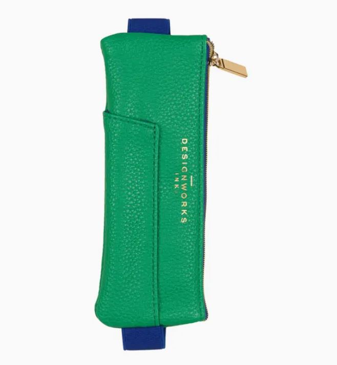Ink Pen Pouch - Bright Green + Navy - Designworks Collective image 1