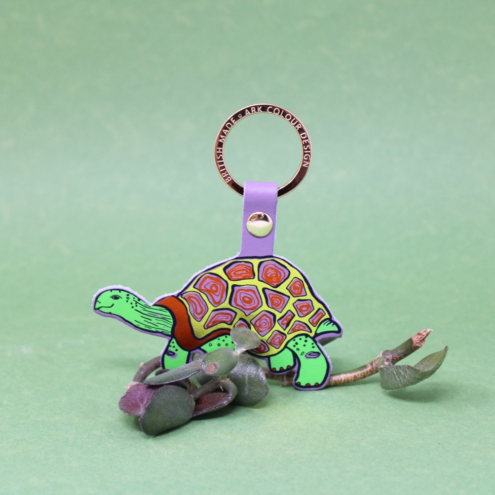 Tortoise "Easy-going" Leather Keyring - Ark Colour Design image 1