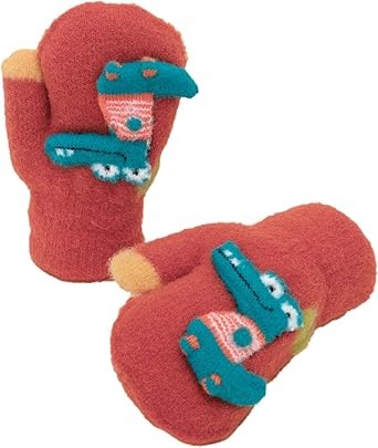 Smiley Croc Orange Children's Mittens - Powder image 1