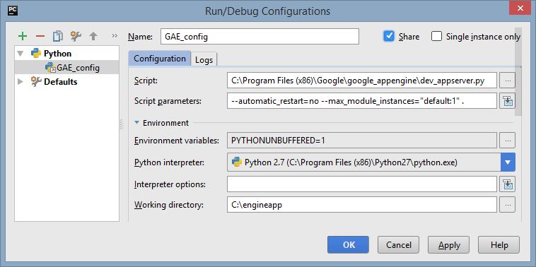 run python script with debug