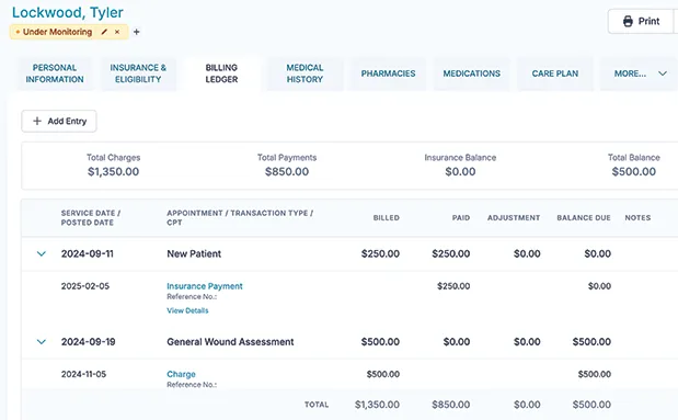 Comprehensive Billing and Reporting