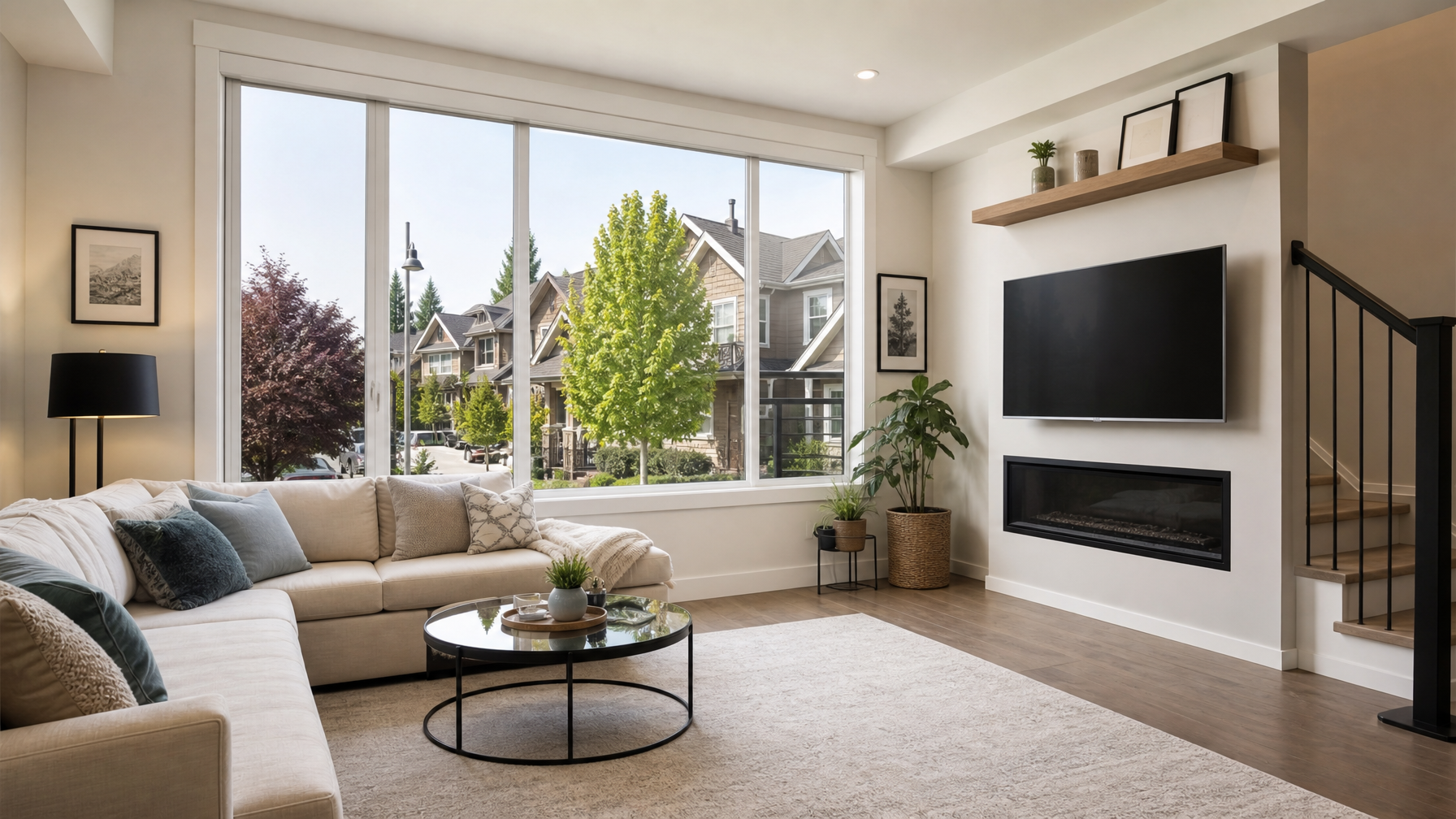 Retail storefront interior with clear heat control window film installed showing bright natural light and comfortable temperature with no visible tint