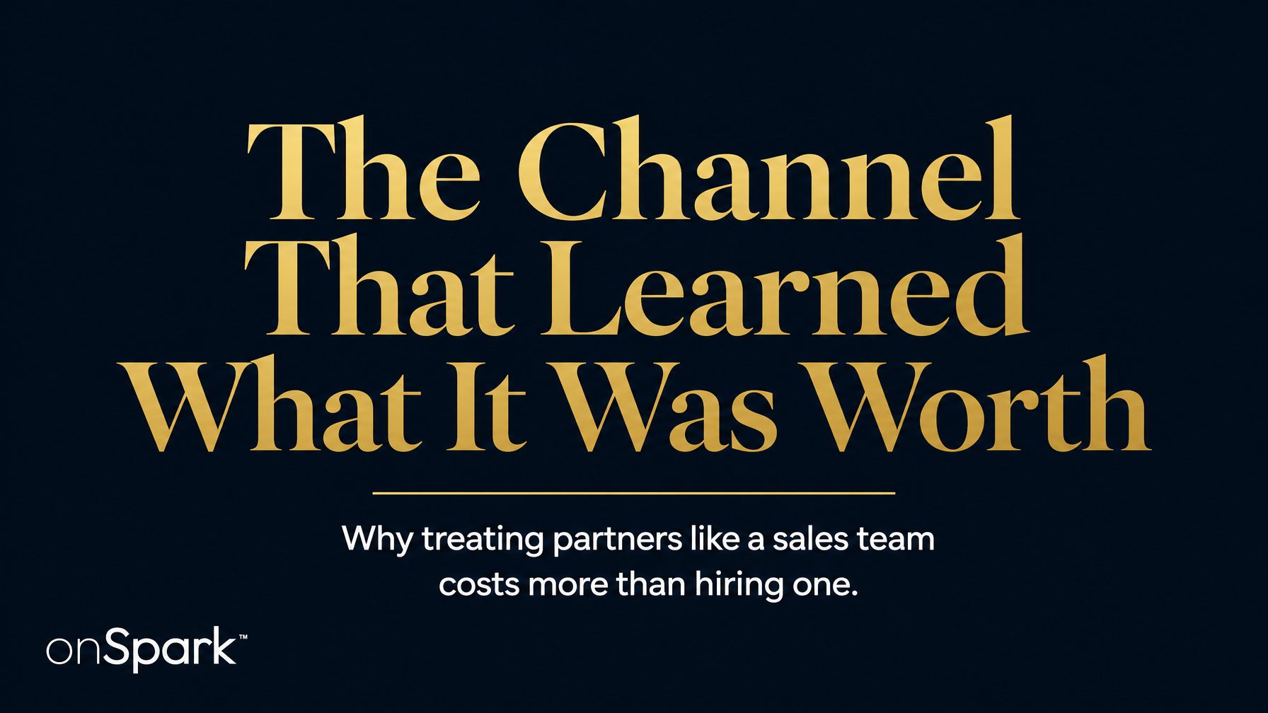 The Channel That Learned What It Was Worth