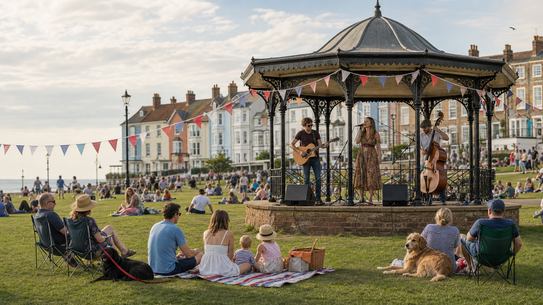 Hunstanton Music on the Green free outdoor live music festival, North Norfolk UK