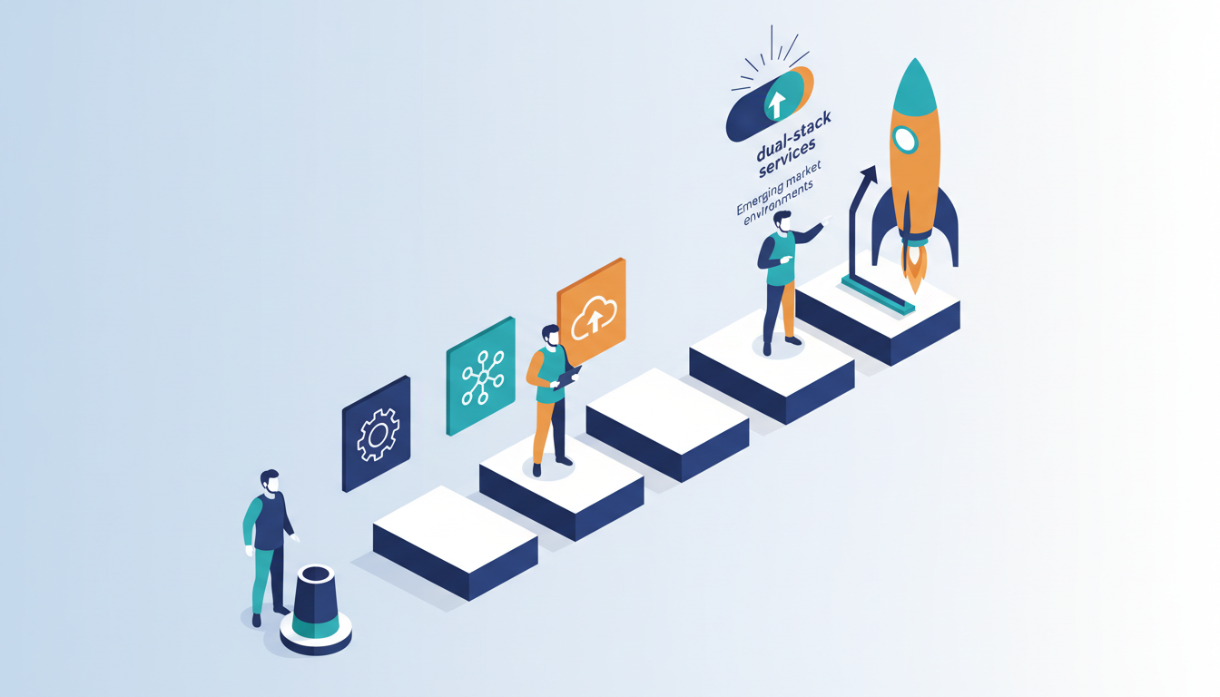 Conceptual illustration for Strategic Deployment Steps for Dual-Stack Services in Emergi