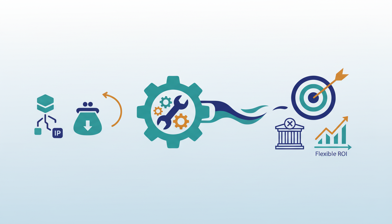 Conceptual illustration for Strategic ROI Analysis of Leasing Versus Buying IP Assets