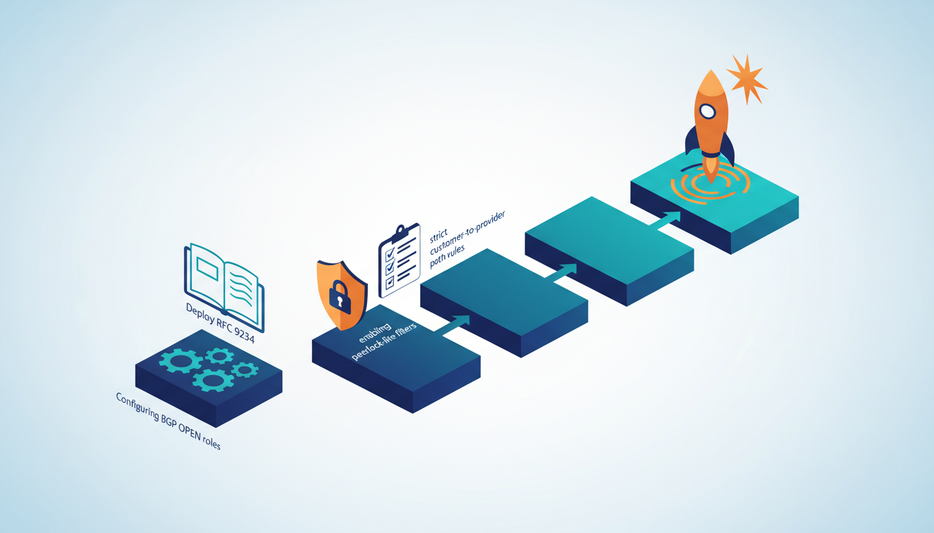 Conceptual illustration for Operationalizing RFC 9234 and Peerlock for Leak Prevention
