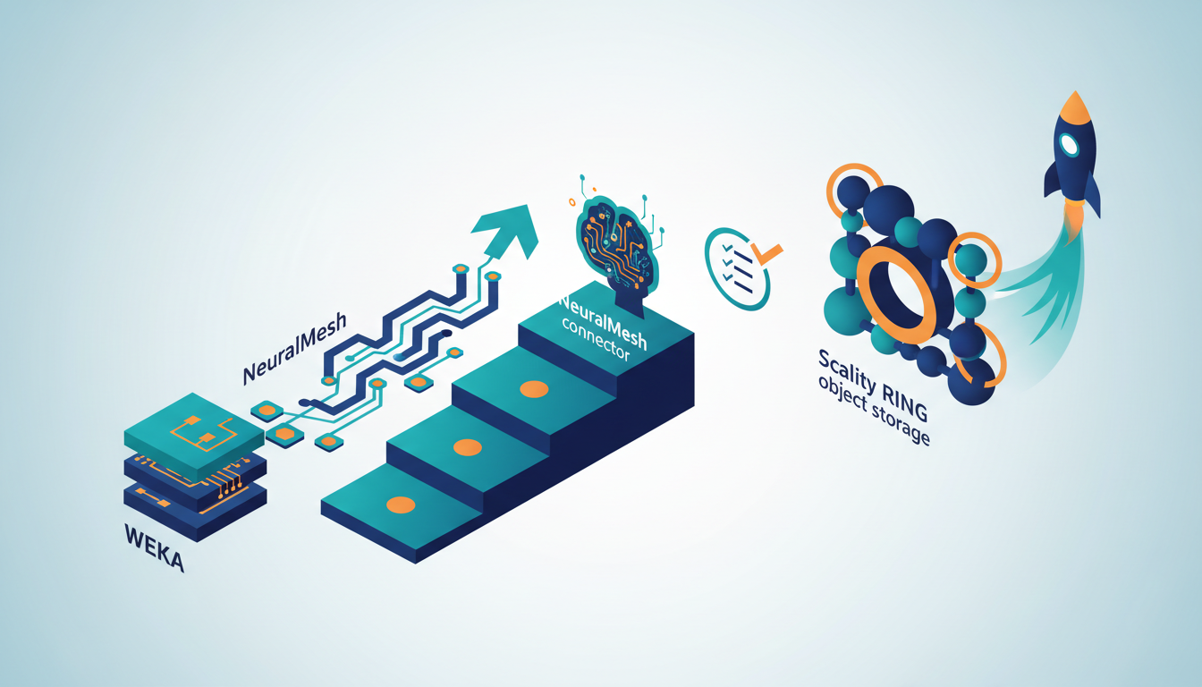Conceptual illustration for Deploying Enterprise-Grade AI Storage with Scality and WEKA 