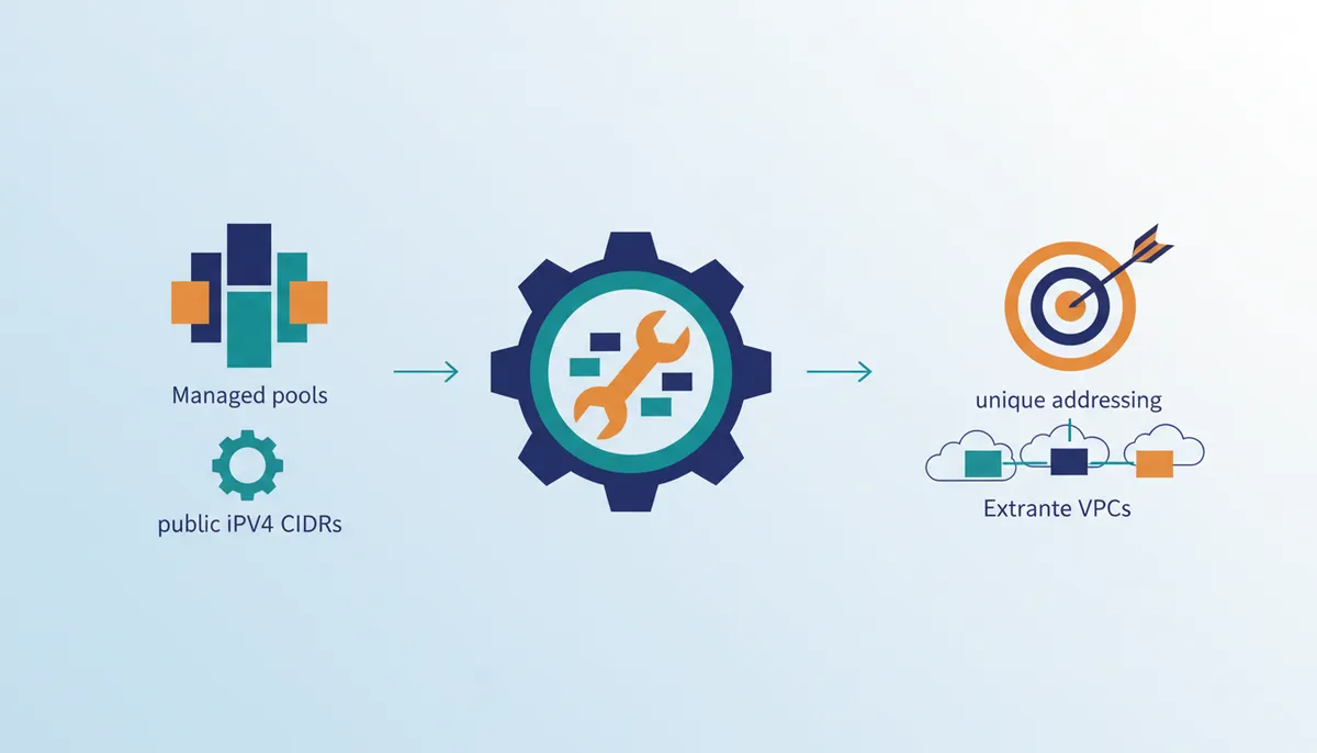 Conceptual illustration for Measurable Benefits of Public IPv4 Allocation via IPAM in Extranet Designs