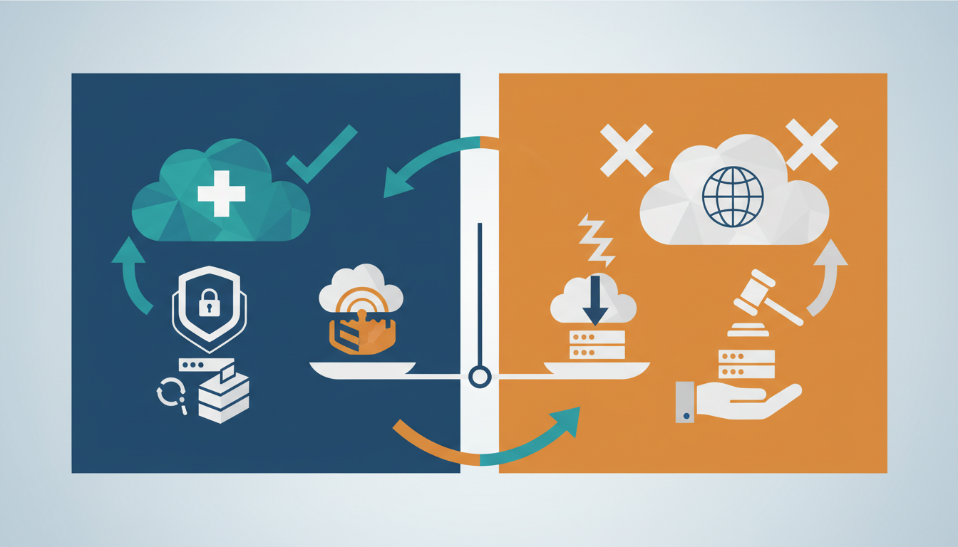 Conceptual illustration for Swiss Sovereign Cloud Versus Hyperscaler Services