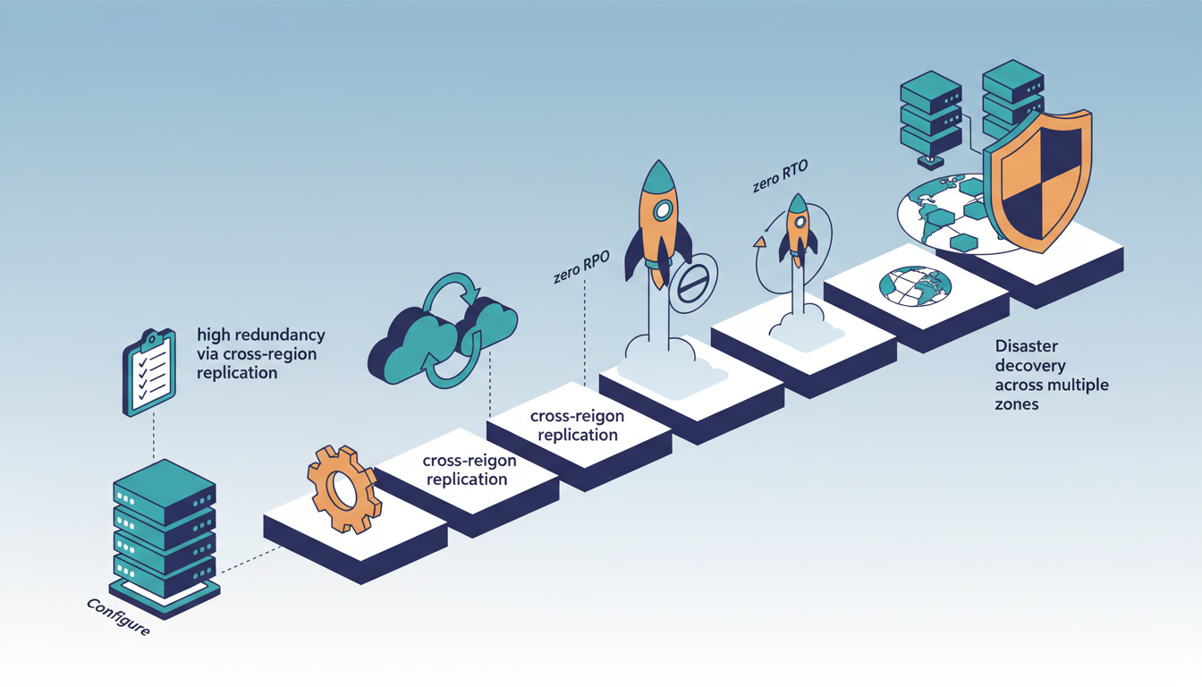 Conceptual illustration for Implementing Resilient Storage with Cross-Region Replication and Disaster Recovery