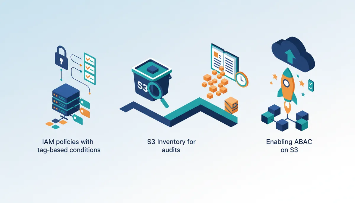 Conceptual illustration for Enterprise Implementation of S3 Security, Inventory, and Encryption Controls
