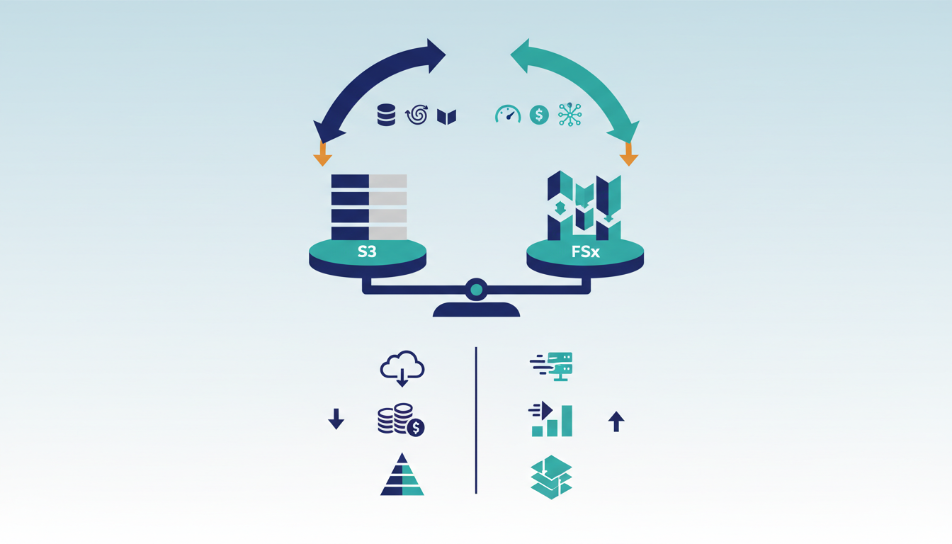 Conceptual illustration for Strategic Trade-offs Between S3 and FSx for Database Workloa