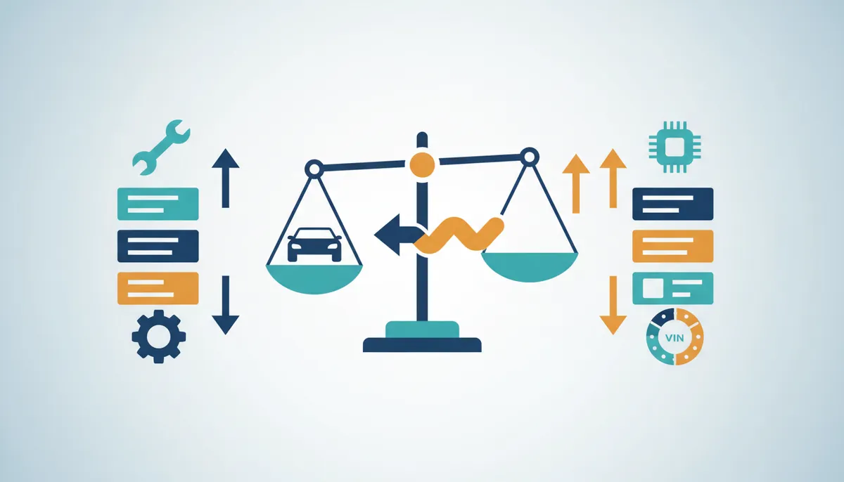 Conceptual illustration for Strategic Selection Between VIN Lookup and Manufacturer Filtering