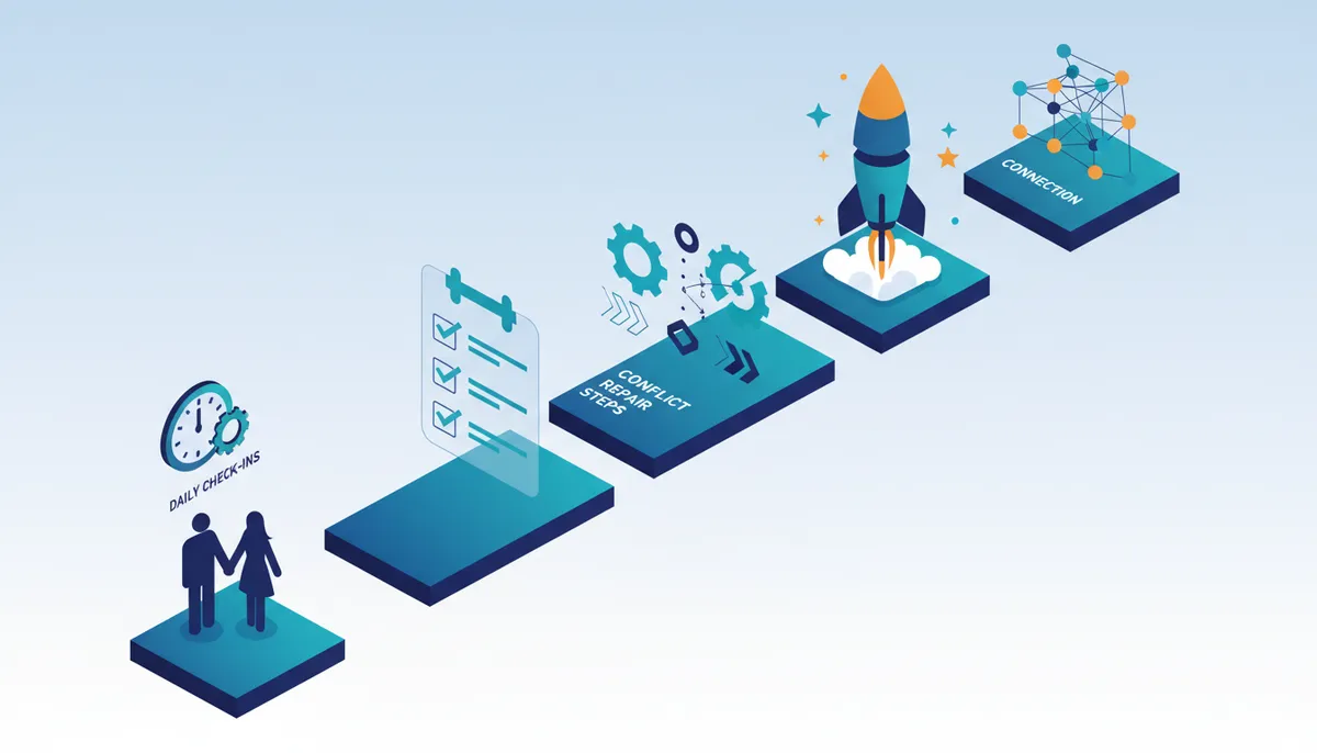 Conceptual illustration for Implementing Rituals of Connection and Conflict Repair Processes