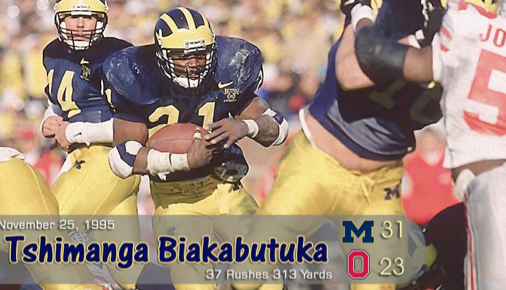 Circa 1995 Tshimanga Tim Biakabutuka Game Issued Michigan