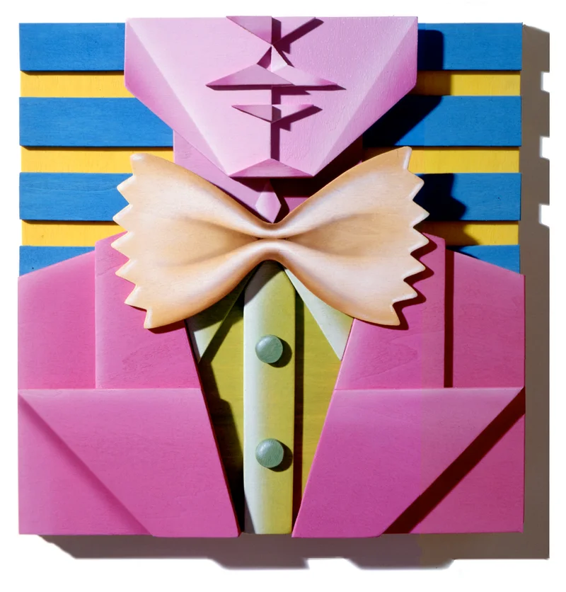 Uomo Pasta - Illustrazione grafica di Enzo Mombrini illustratore artista