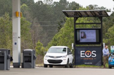 NCMEC Poster on EOS Charge Station for Press Release January 2023