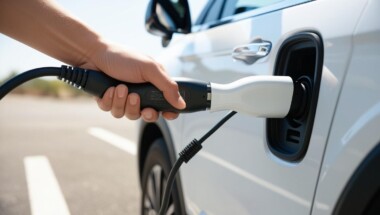 Hand plugging in an EV cable