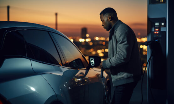 Adobe Stock 589334547 Man charging car at night