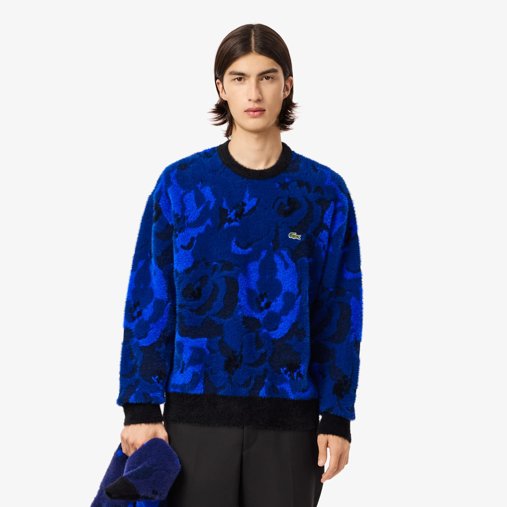 Relaxed Fit Crew Neck Jacquard Sweater