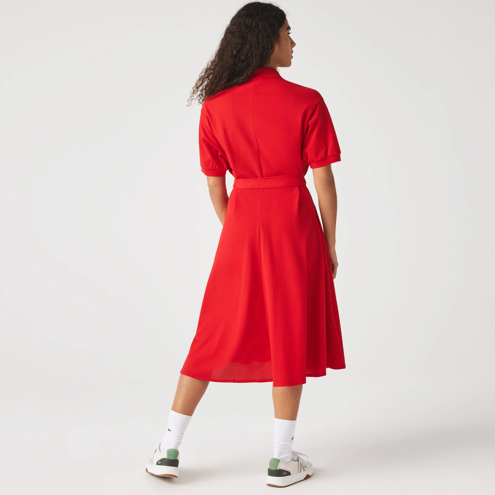 Women s Cotton Pique Belted Polo Dress