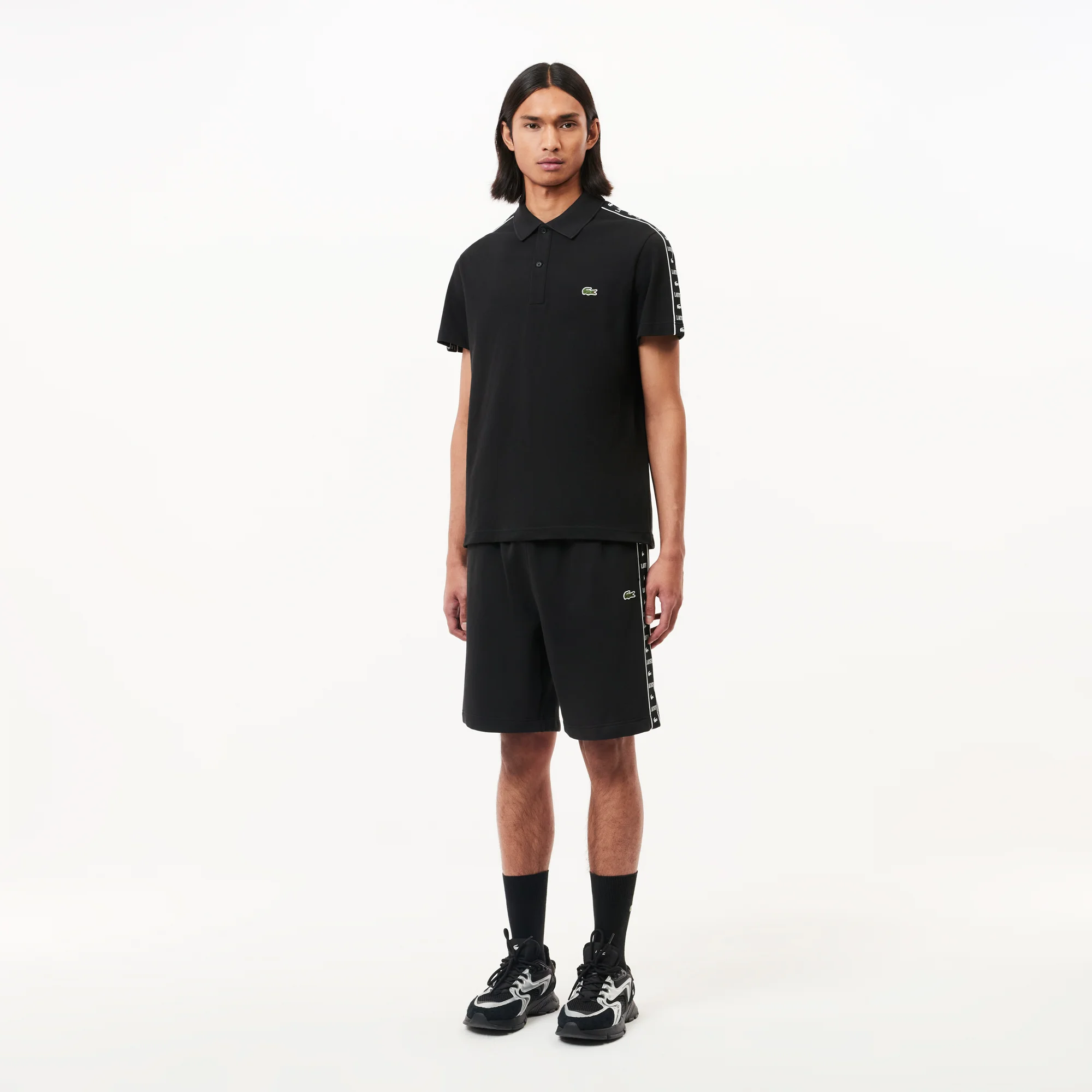 Lacoste black fleece shorts hot sale