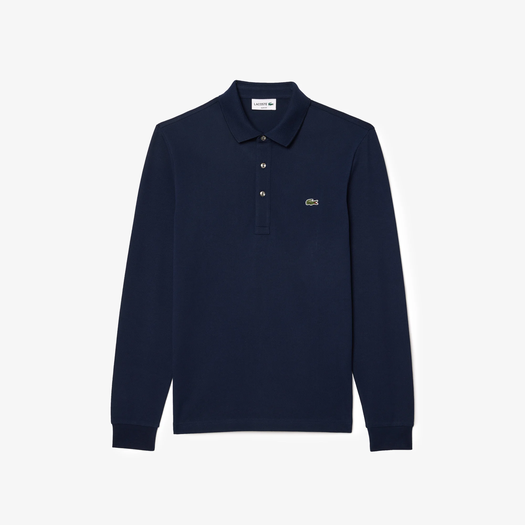 Slim Fit Long Sleeved Stretch Polo Shirt