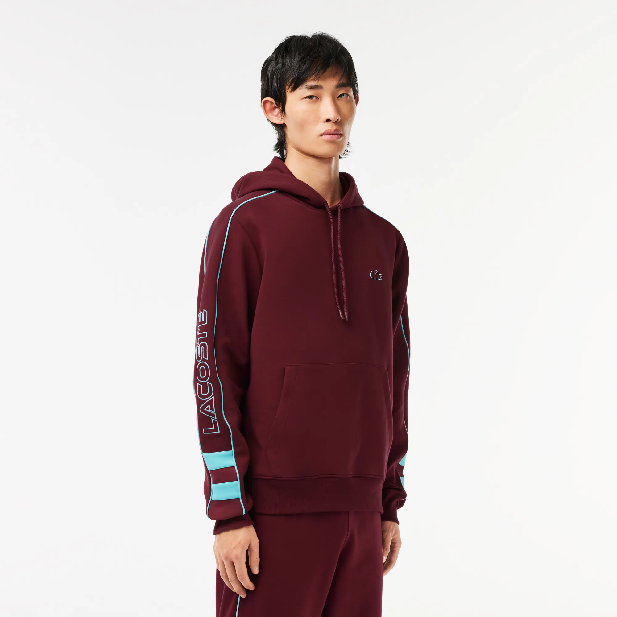 Burgundy lacoste sale hoodie
