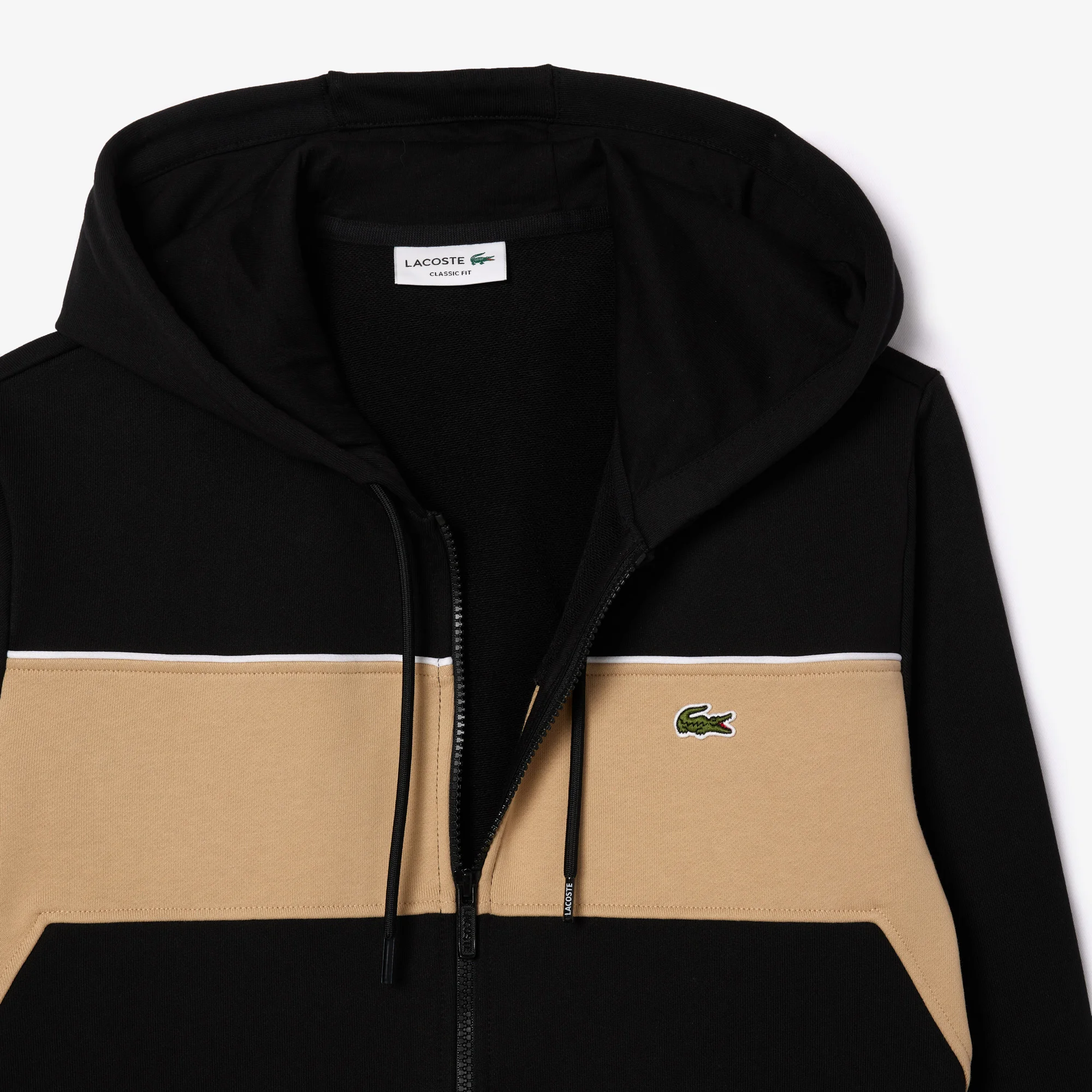 Lacoste cream hoodie hotsell