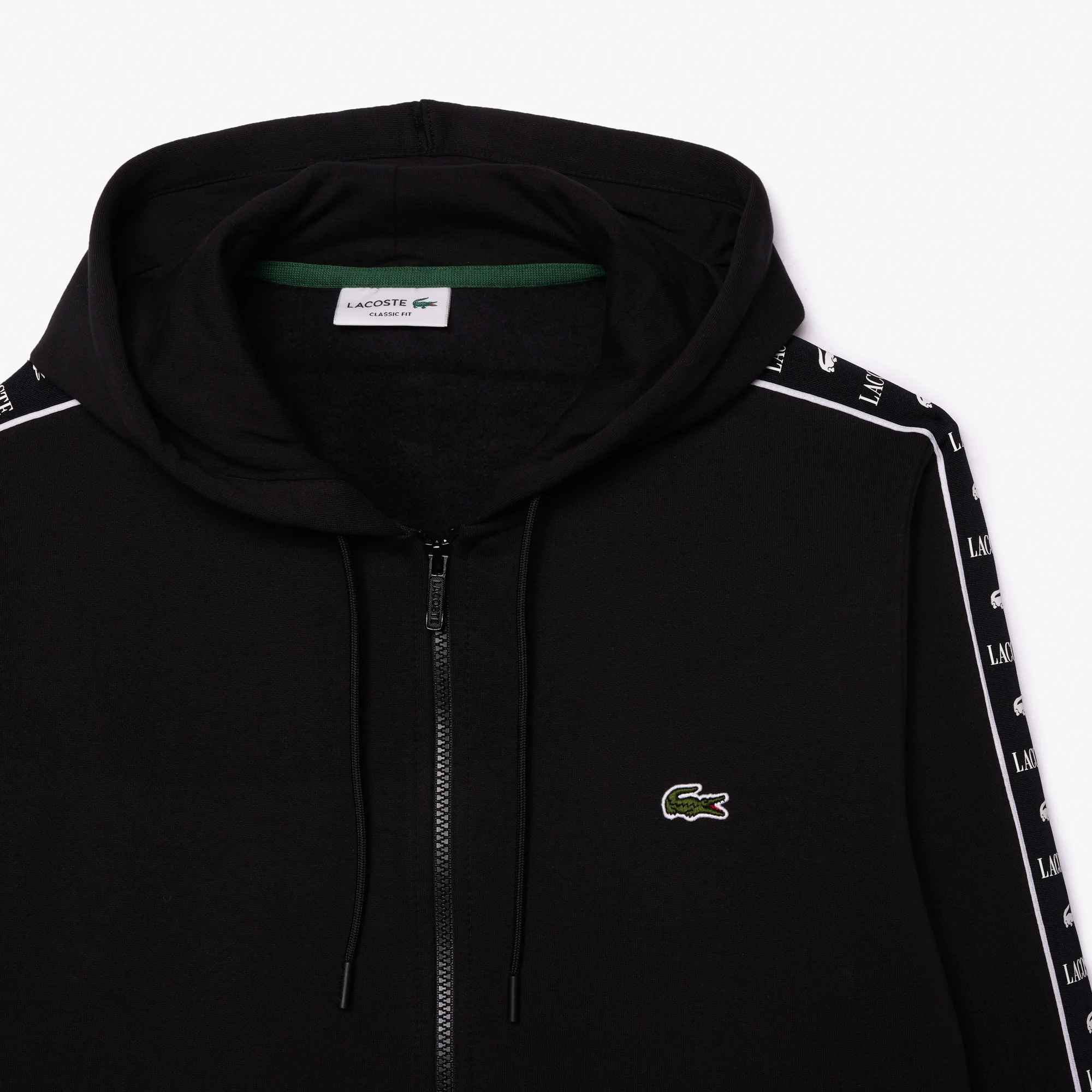 Lacoste black hoodie sale hotsell