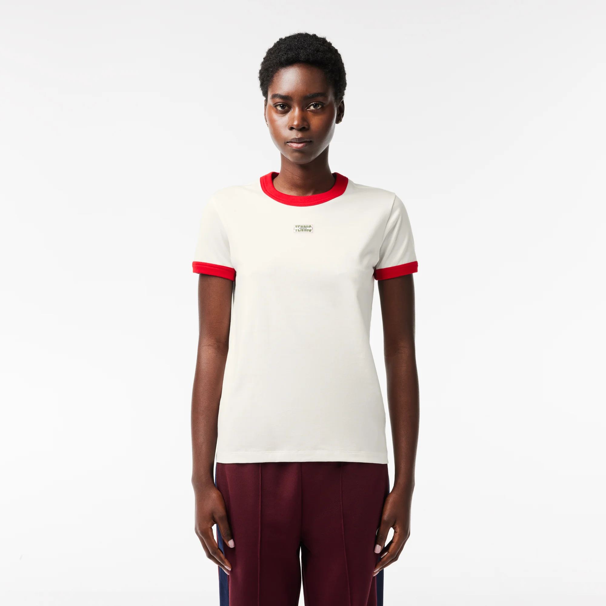 Slim Fit Cotton Tennis Badge T shirt