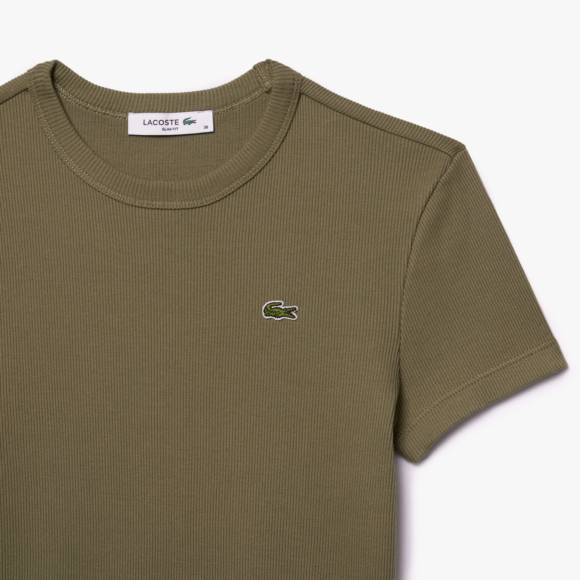 Slim Fit Ribbed Cotton T shirt