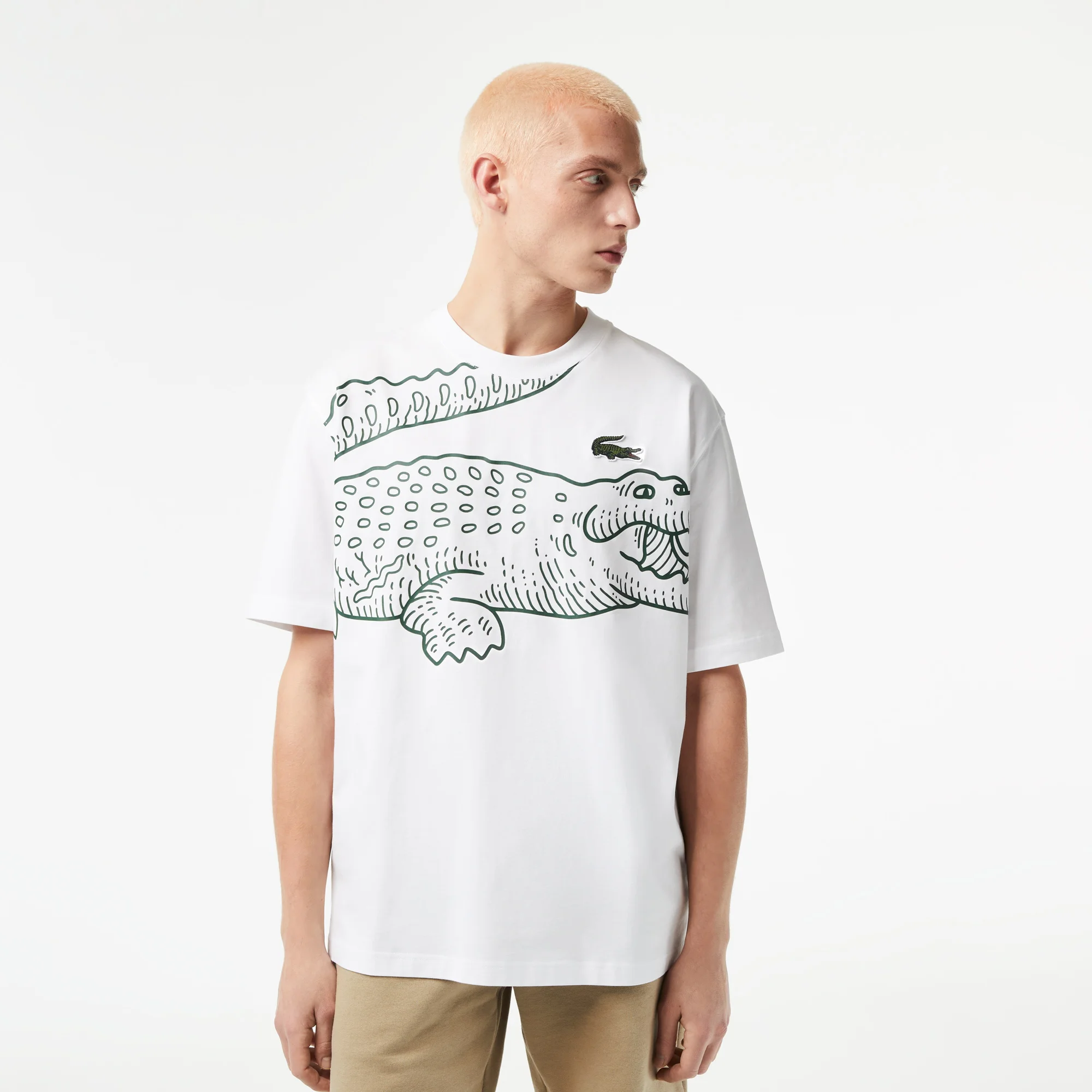 Men's Lacoste Graphic Print Cotton Jersey Lounge T-Shirt - Men's