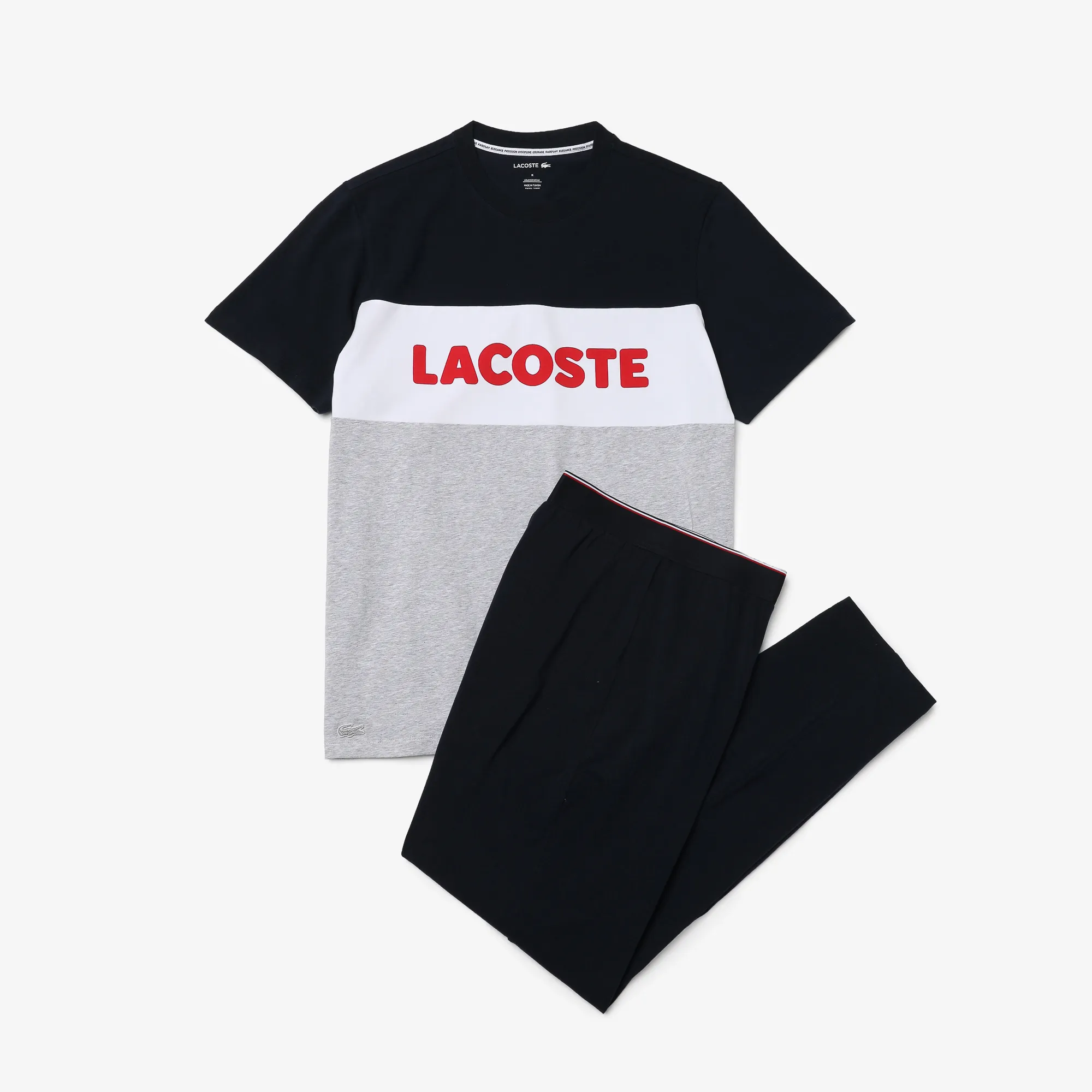 Áo Thun Lacoste Nam Sọc Chất Liệu Cotton Dày