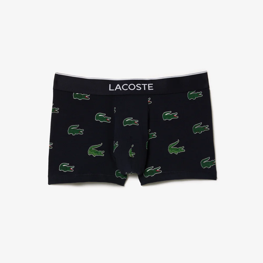 Quần Lót Boxer Lacoste Nam Co Giãn In Logo Cá Sấu