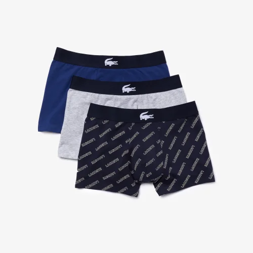 Bộ 3 Quần Lót Boxer Lacoste Nam Chất Liệu Cotton Co Giãn