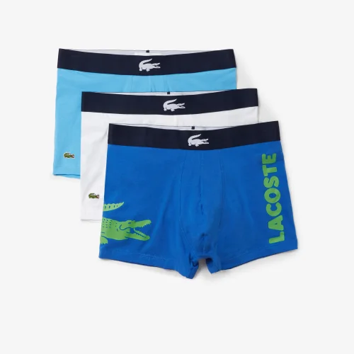 Bộ 3 Quần Lót Boxer Lacoste Nam Chất Liệu Microfiber Họa Tiết In