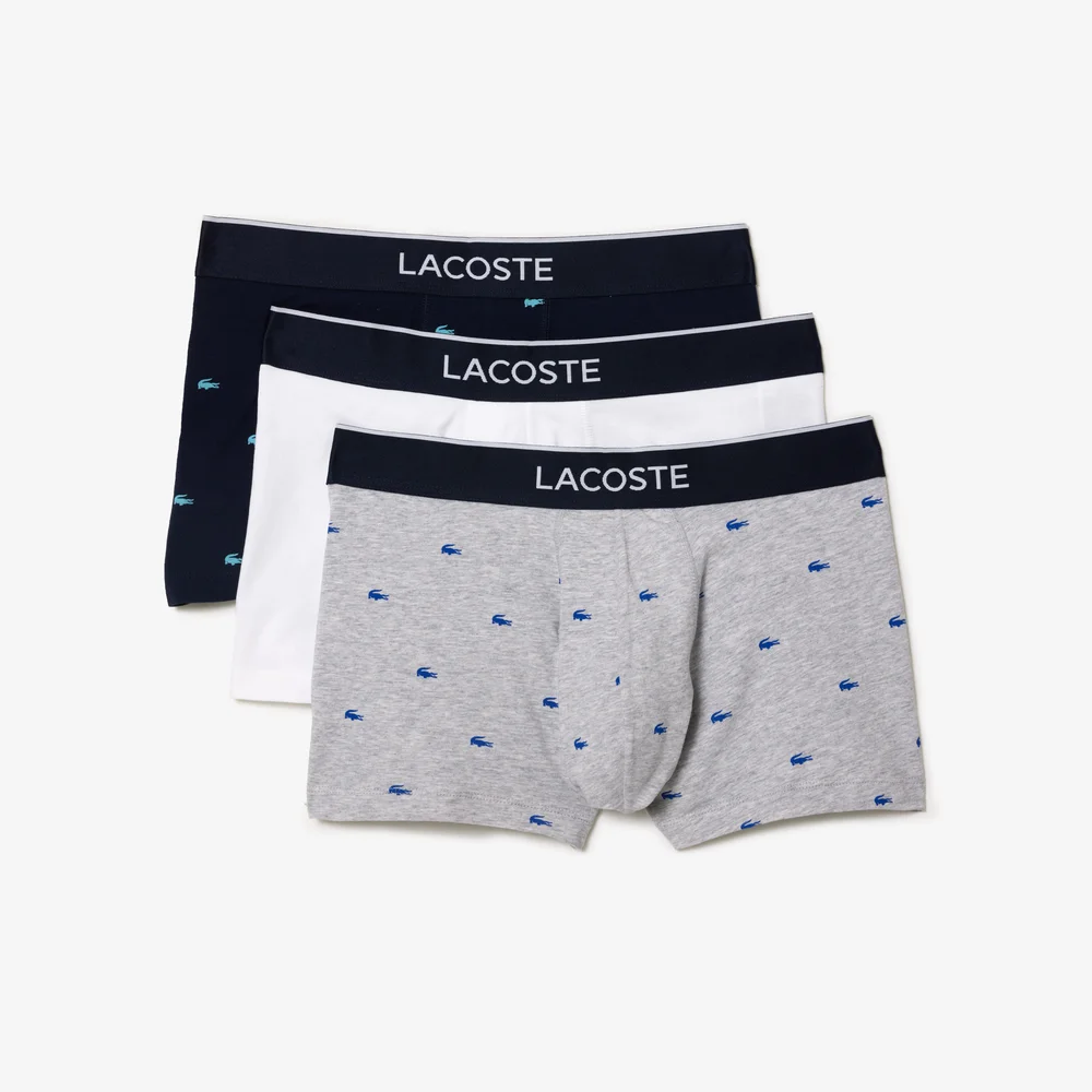 Bộ 3 Quần Lót Boxer Signature Lacoste Nam Đơn Giản