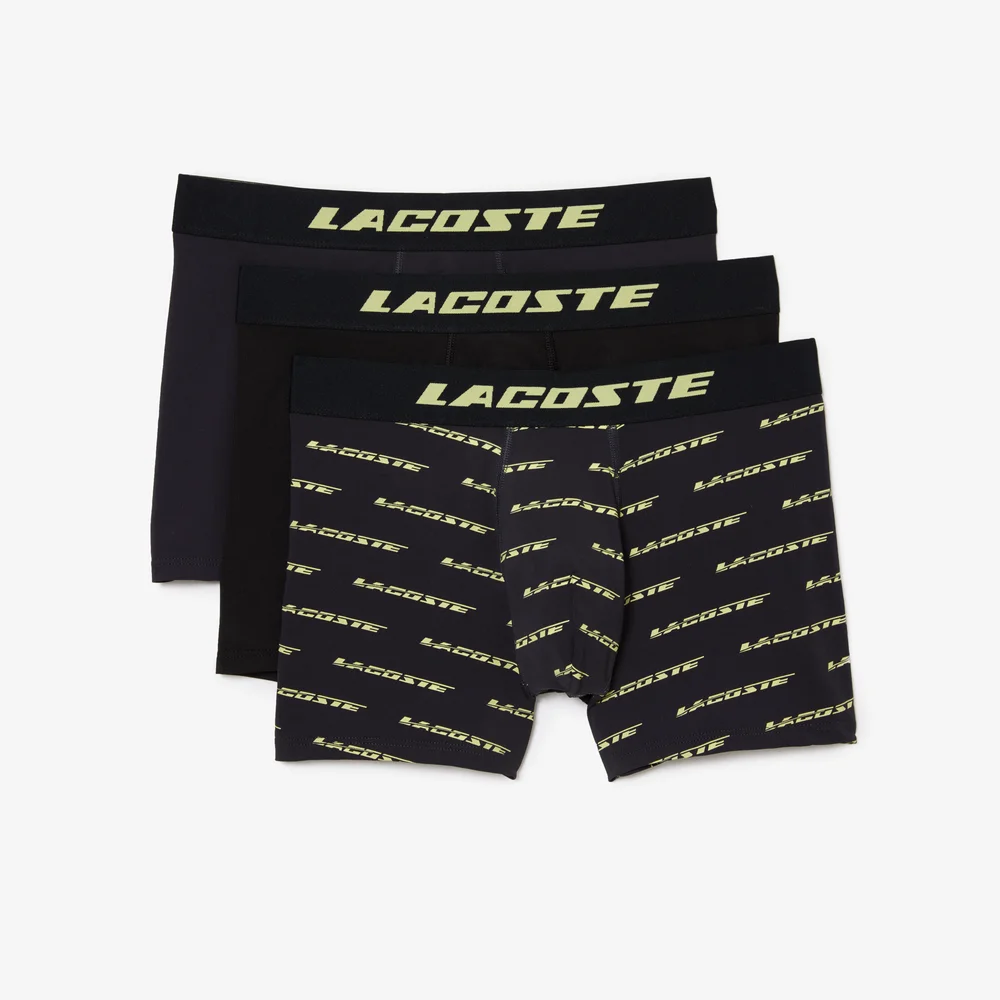 Bộ 3 Quần Lót Boxer Lacoste Nam Chất Liệu Microfiber Họa Tiết In