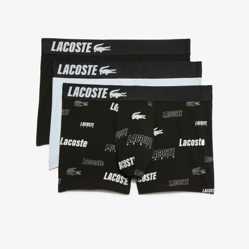 Bộ 3 Quần Lót Lacoste Nam Dáng Causual Trunk Màu Navy Với Lưng Quần Phối Màu