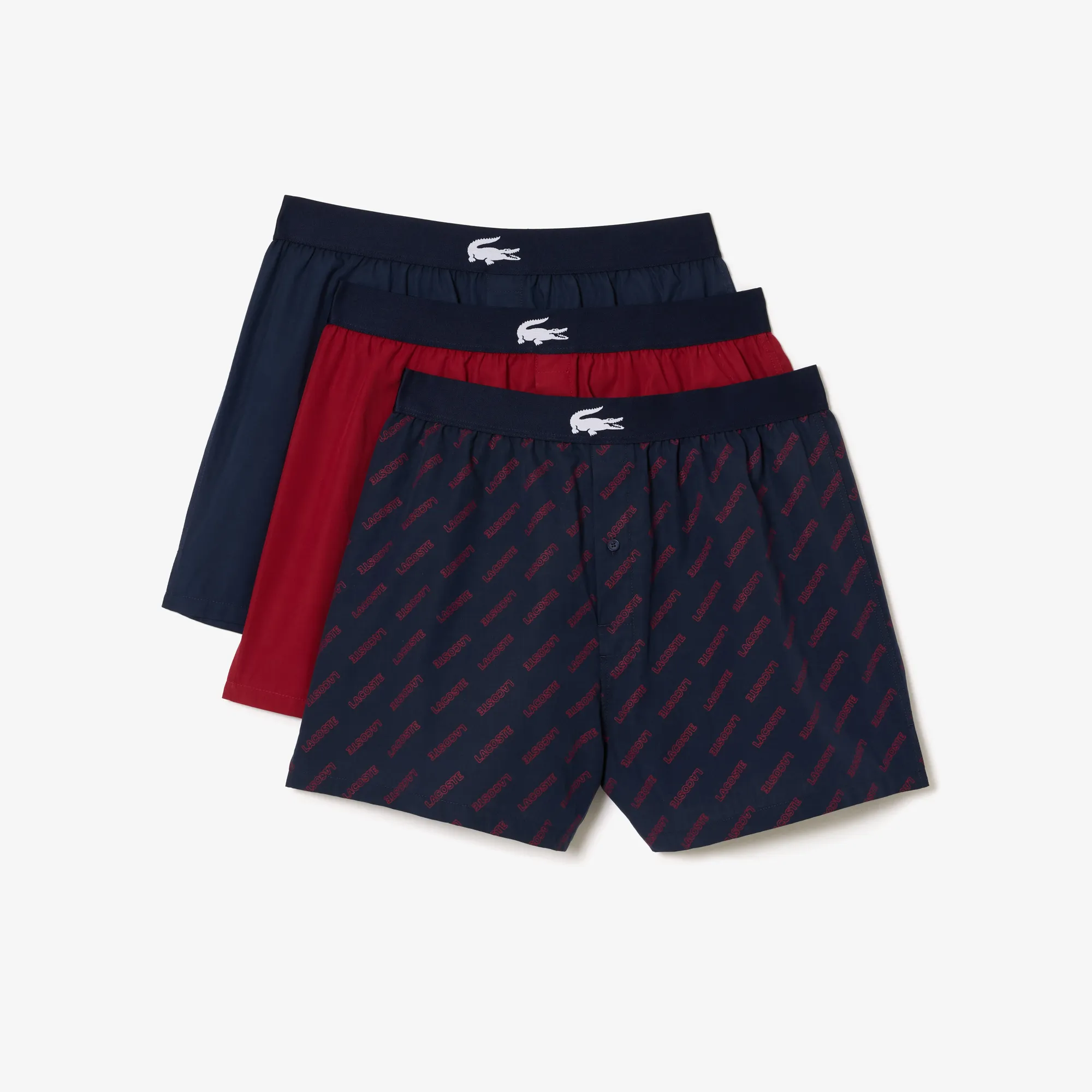 Bộ 3 Quần Lót Boxer Lacoste Nam Chất Liệu Cotton Siêu Mềm