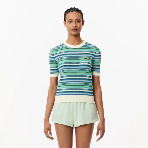 Women’s Lacoste Striped Polo Shirt Sweater
