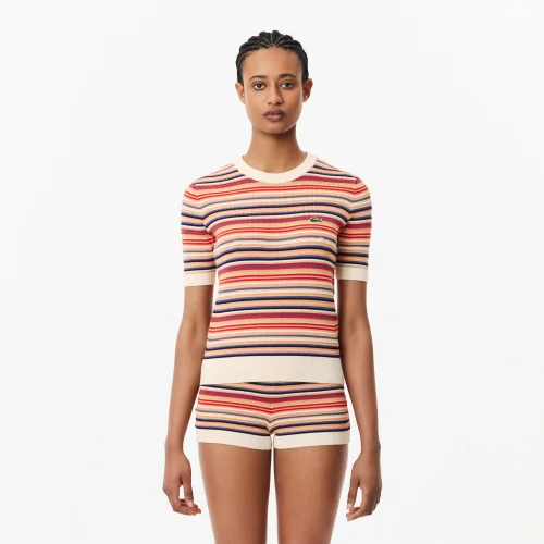 Women’s Lacoste Striped Polo Shirt Sweater