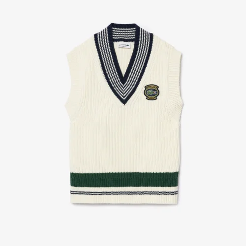 Heavy Knit Badge Tennis Sweater