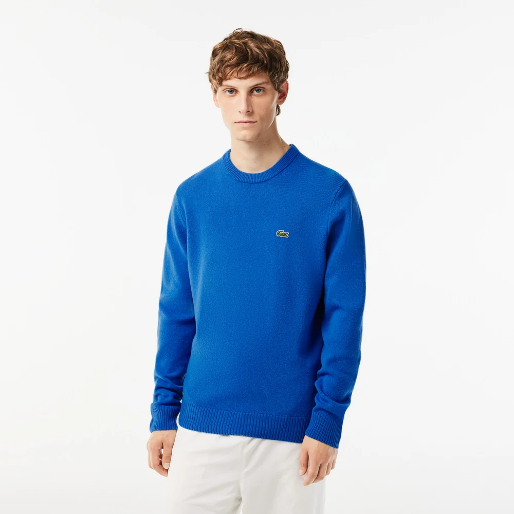 Áo Len Tennis Lacoste Unisex Chất Liệu Dệt Kim Dày Có Huy Hiệu