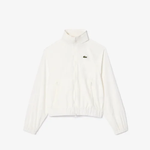 Áo Khoác Bomber Lacoste Nữ Logo Oversize Mặt Sau Chất Liệu Nylon